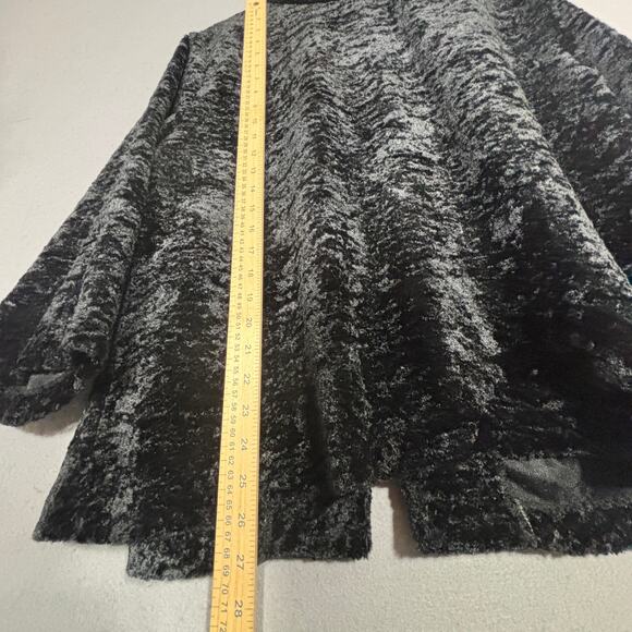 Dressbarn Woman Jet Black Velvet Cape Jacket 18 20 Soft Glam Goth Luxe Statement - Picture 7 of 9